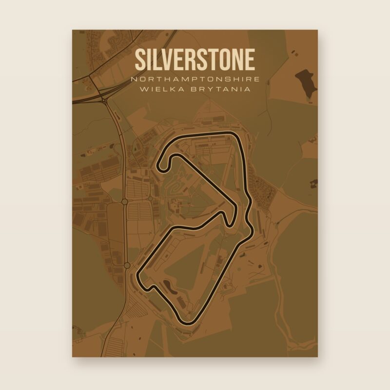 Silverstone - plakat z mapą toru
