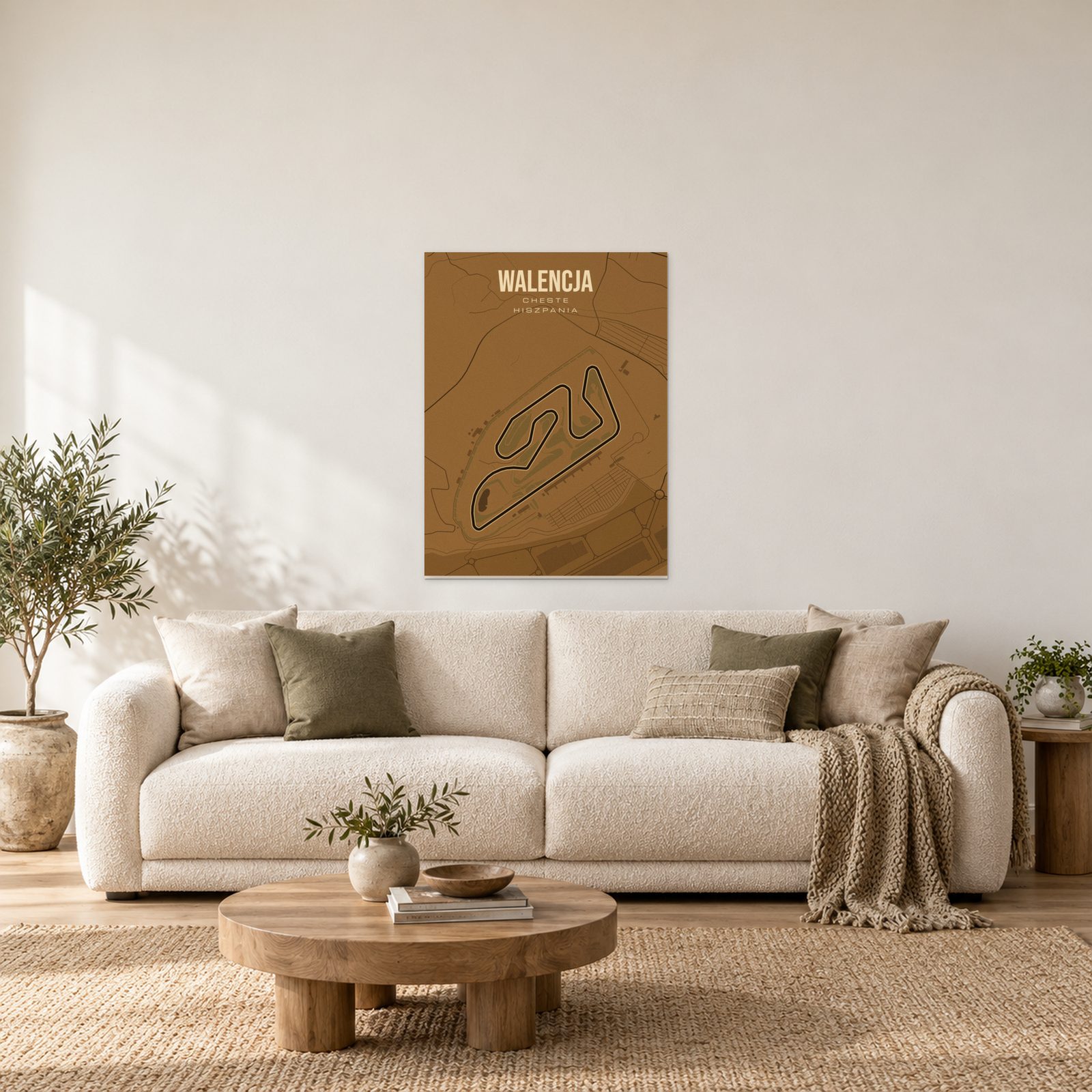 Walencja (Cheste) - plakat nad sofą w salonie