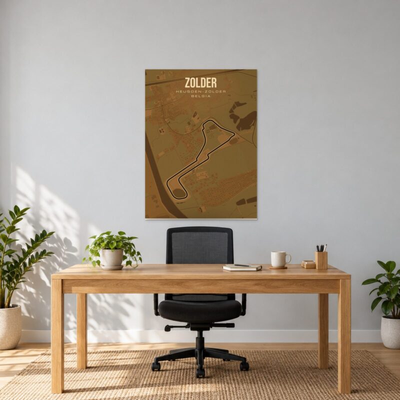 Zolder - plakat z mapą toru