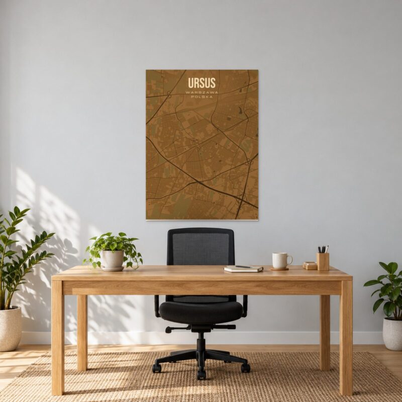 Ursus (Warszawa) - plakat z mapą dzielnicy