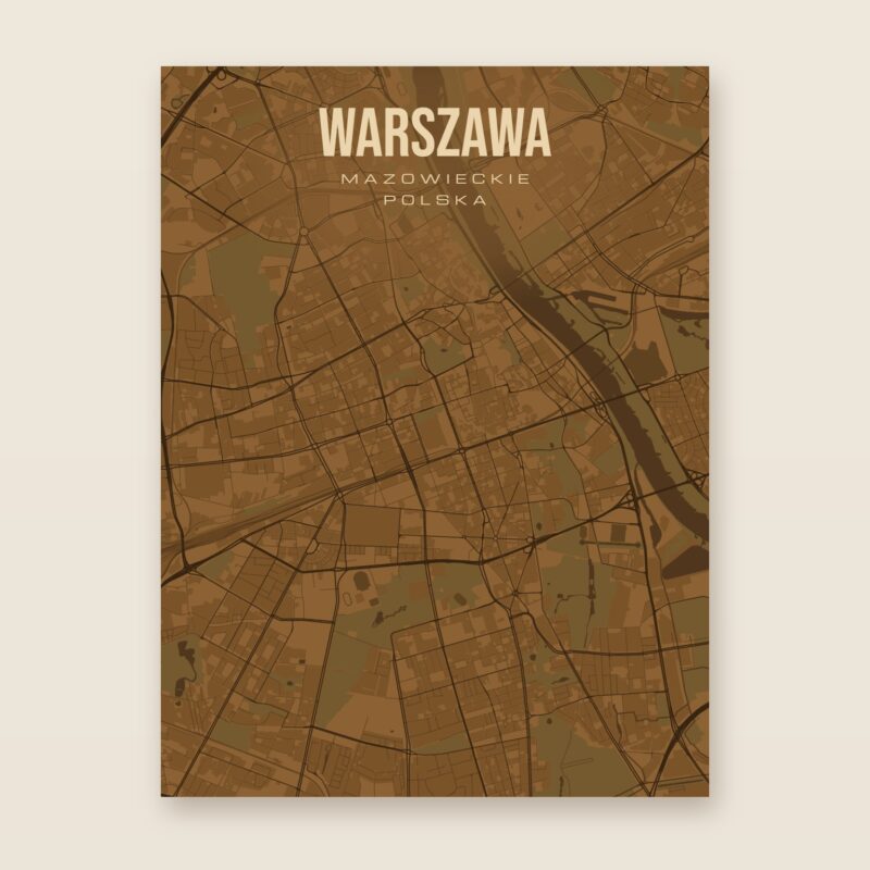 Warszawa - plakat z mapą miasta
