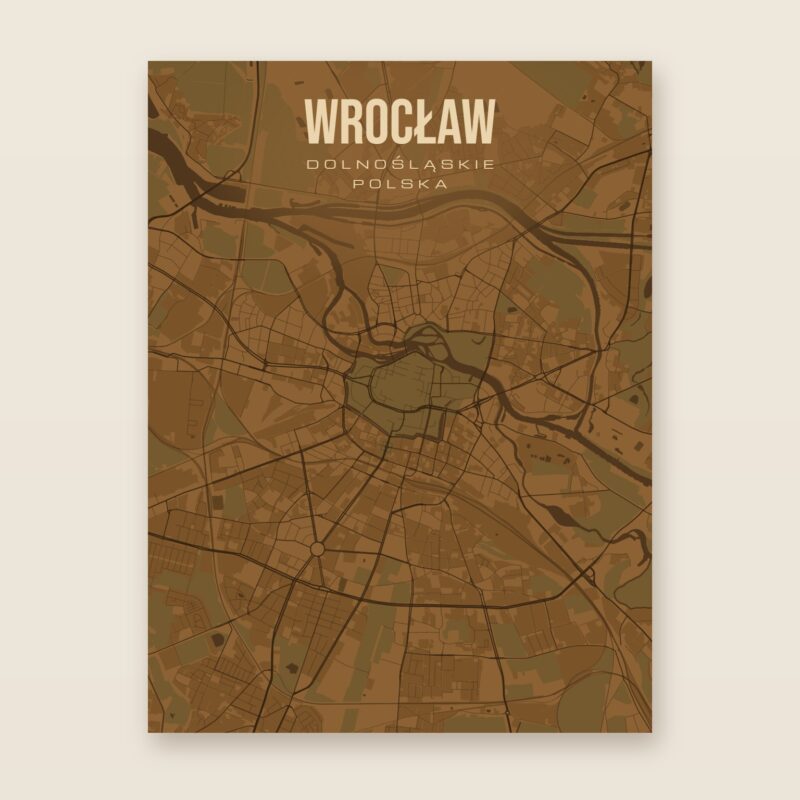 Wrocław - plakat z mapą miasta