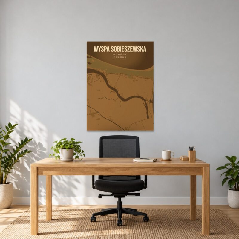 Wyspa Sobieszewska (Gdańsk) - plakat z mapą dzielnicy