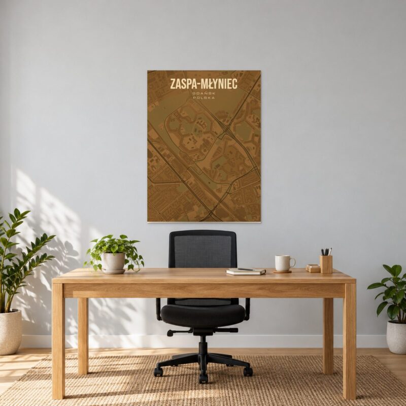 Zaspa-Młyniec (Gdańsk) - plakat z mapą dzielnicy