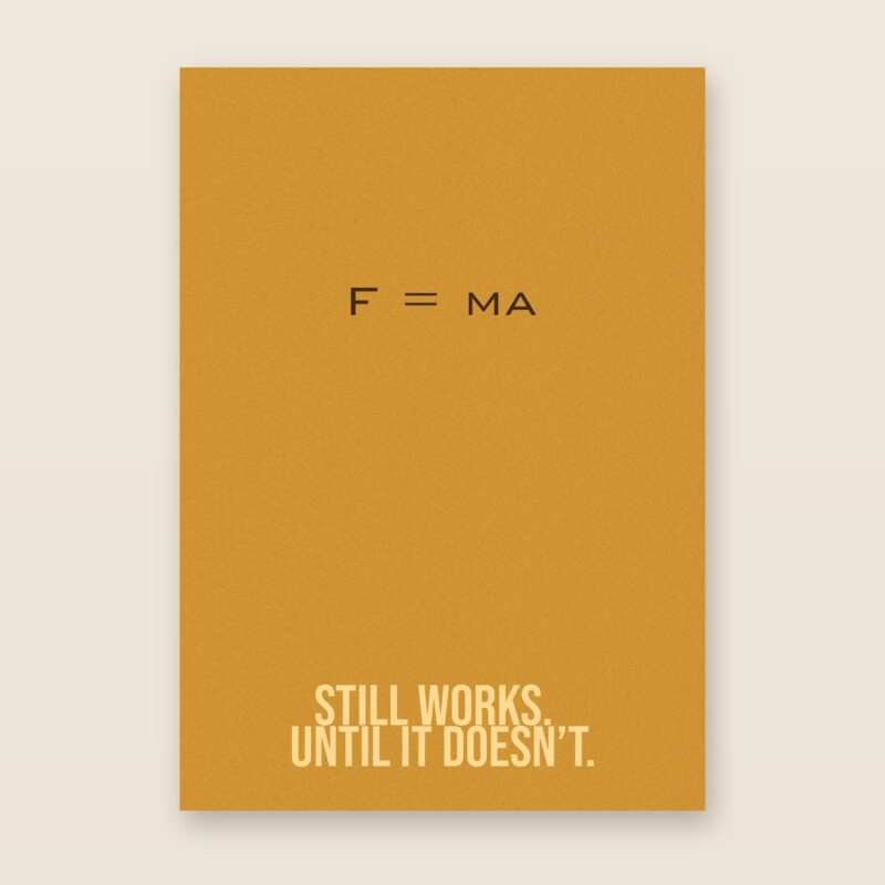 F=ma - plakat ze wzorem