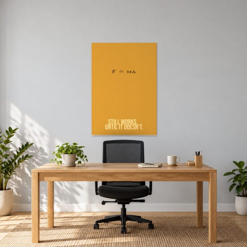 F=ma - plakat ze wzorem