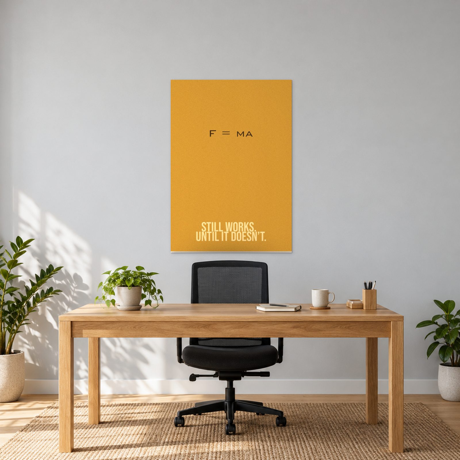 F=ma - plakat ze wzorem