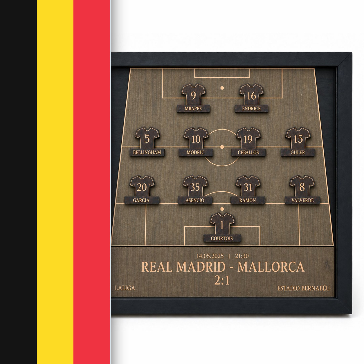 Liga belgijska - drewniany skład meczu w ramce - podglad produktu