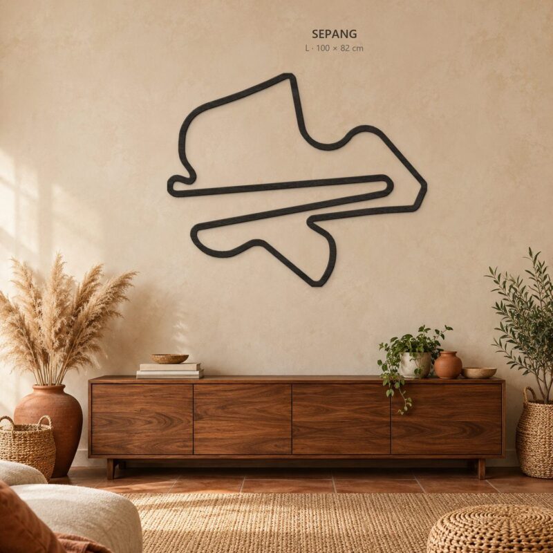 Sepang - drewniana mapa toru na ścianę