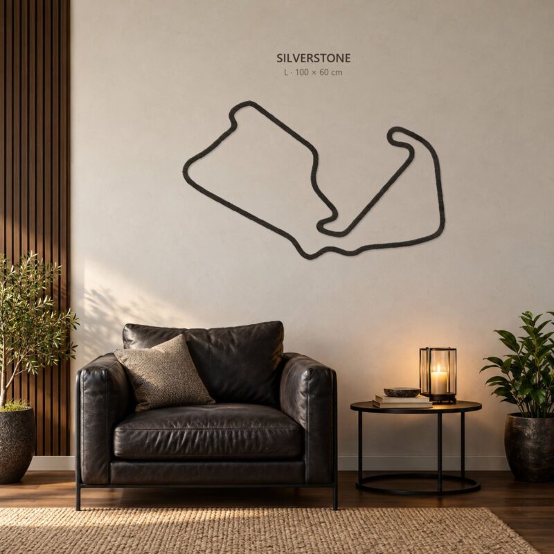 Silverstone - drewniana mapa toru na ścianę