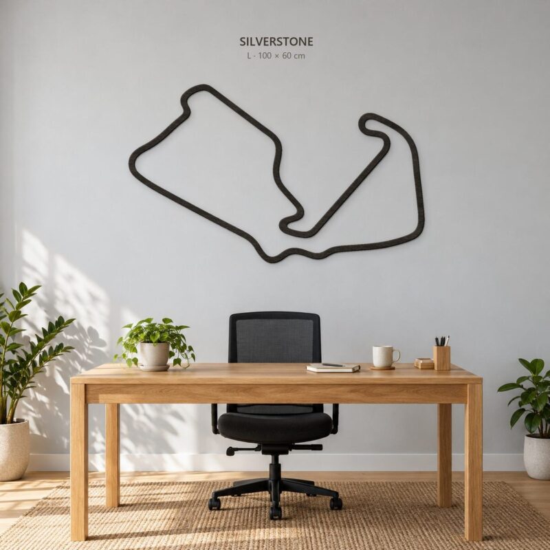 Silverstone - drewniana mapa toru na ścianę