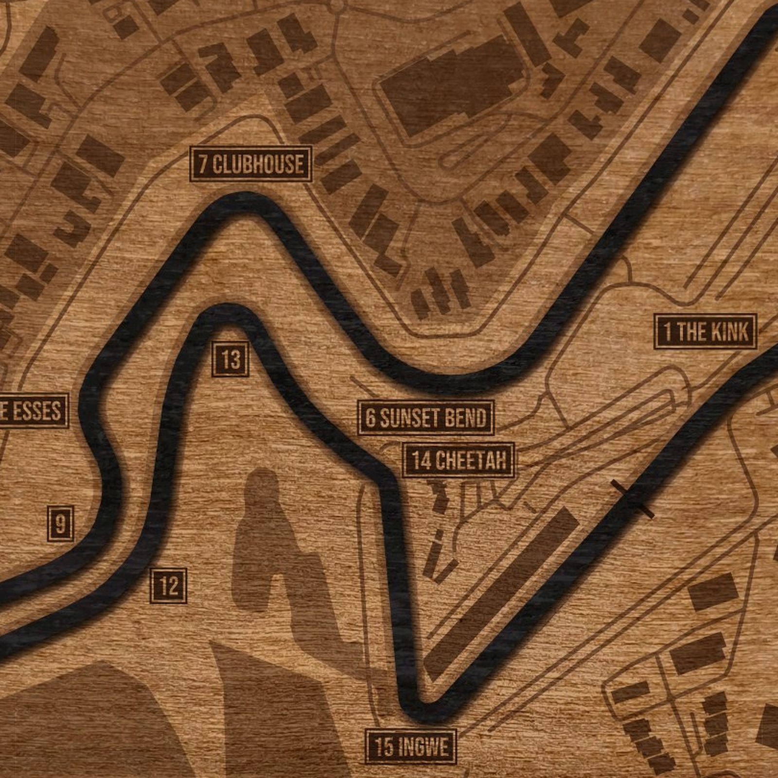Kyalami - zbliżenie na grawer w ramce