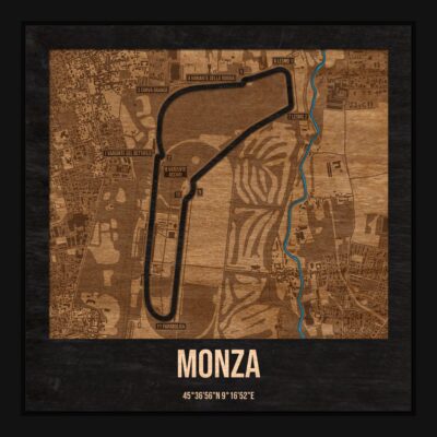 Monza - drewniana mapa toru w ramce