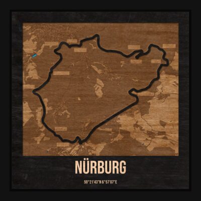 Nürburg - drewniana mapa toru w ramce