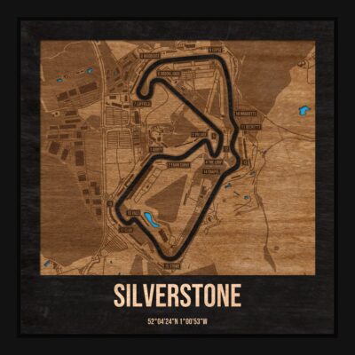 Silverstone - drewniana mapa toru w ramce