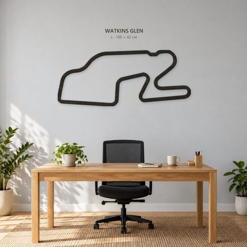 Watkins Glen - drewniana mapa toru na ścianę